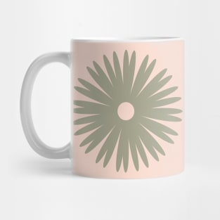 Flower 1, Minimalist Abstract Floral in Green and Peach Mug